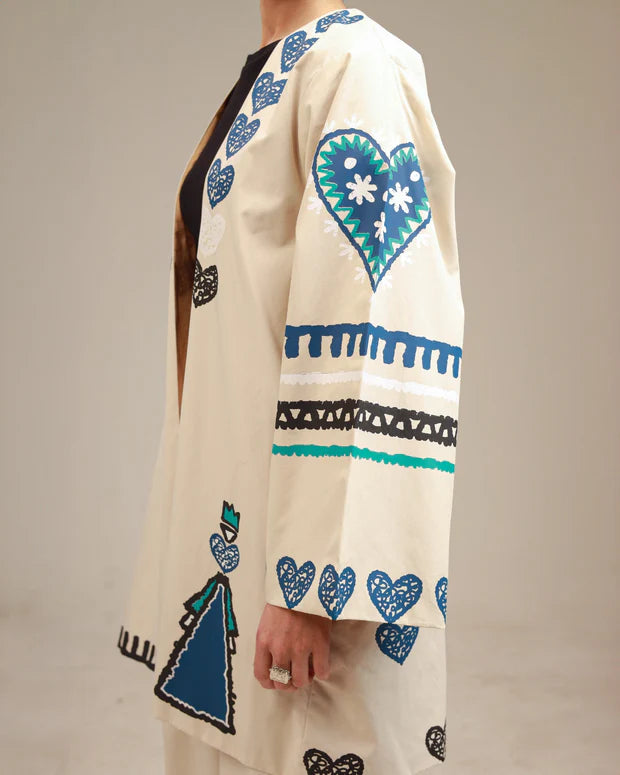 Hearts Short Kimono